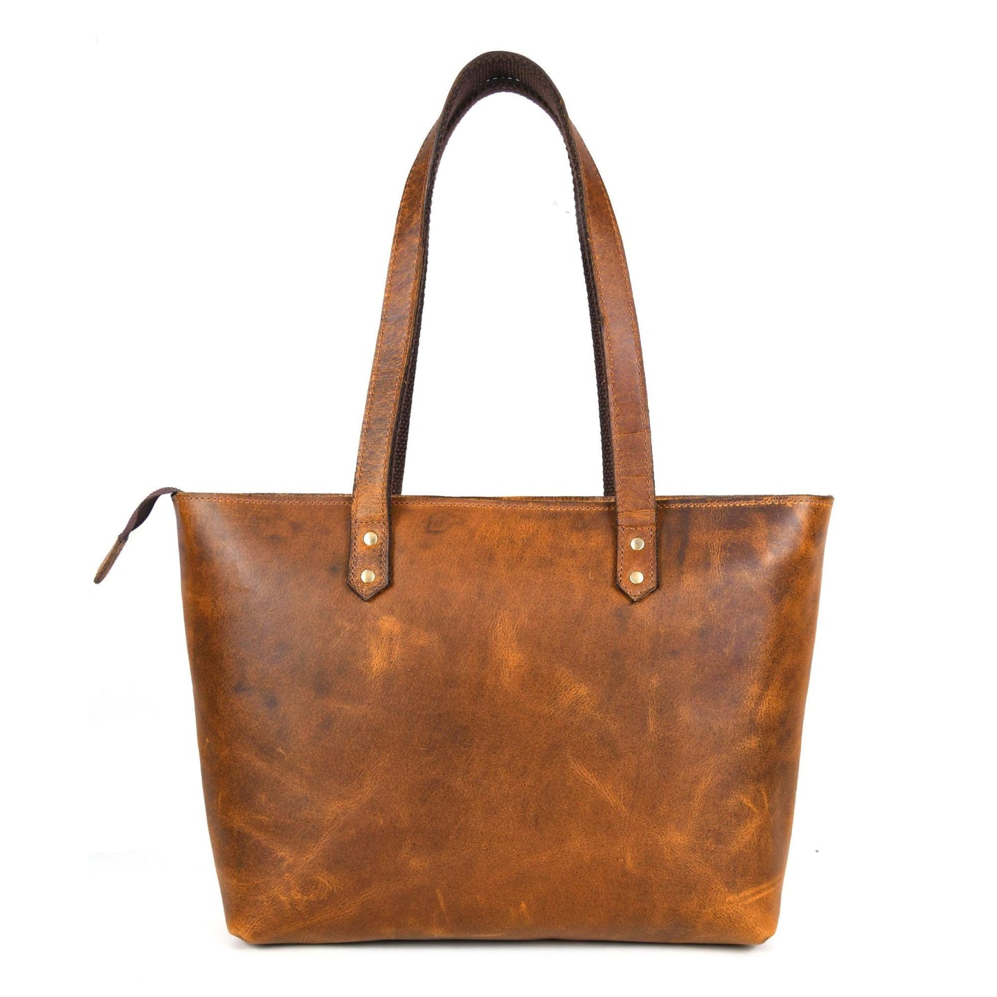Classic Cognac Leather Tote Bag