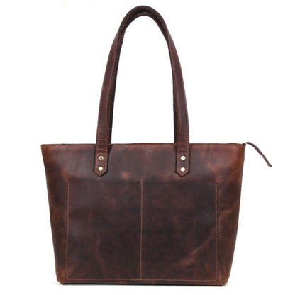 Classic Black Leather Tote Bag