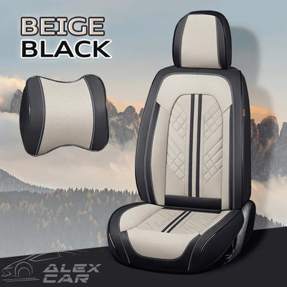 Zetas Car Seat Cushion Full Set Universal Waterproof Breathable Vehicle Leather Cover for Cars, SUV, Pick-up Truck