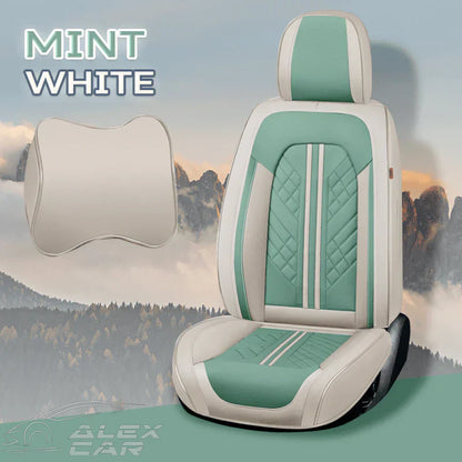 Zetas Car Seat Cushion Full Set Universal Waterproof Breathable Vehicle Leather Cover for Cars, SUV, Pick-up Truck