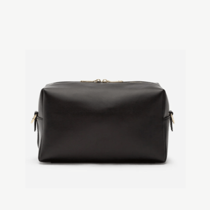 Leather Toiletry Bag - Black