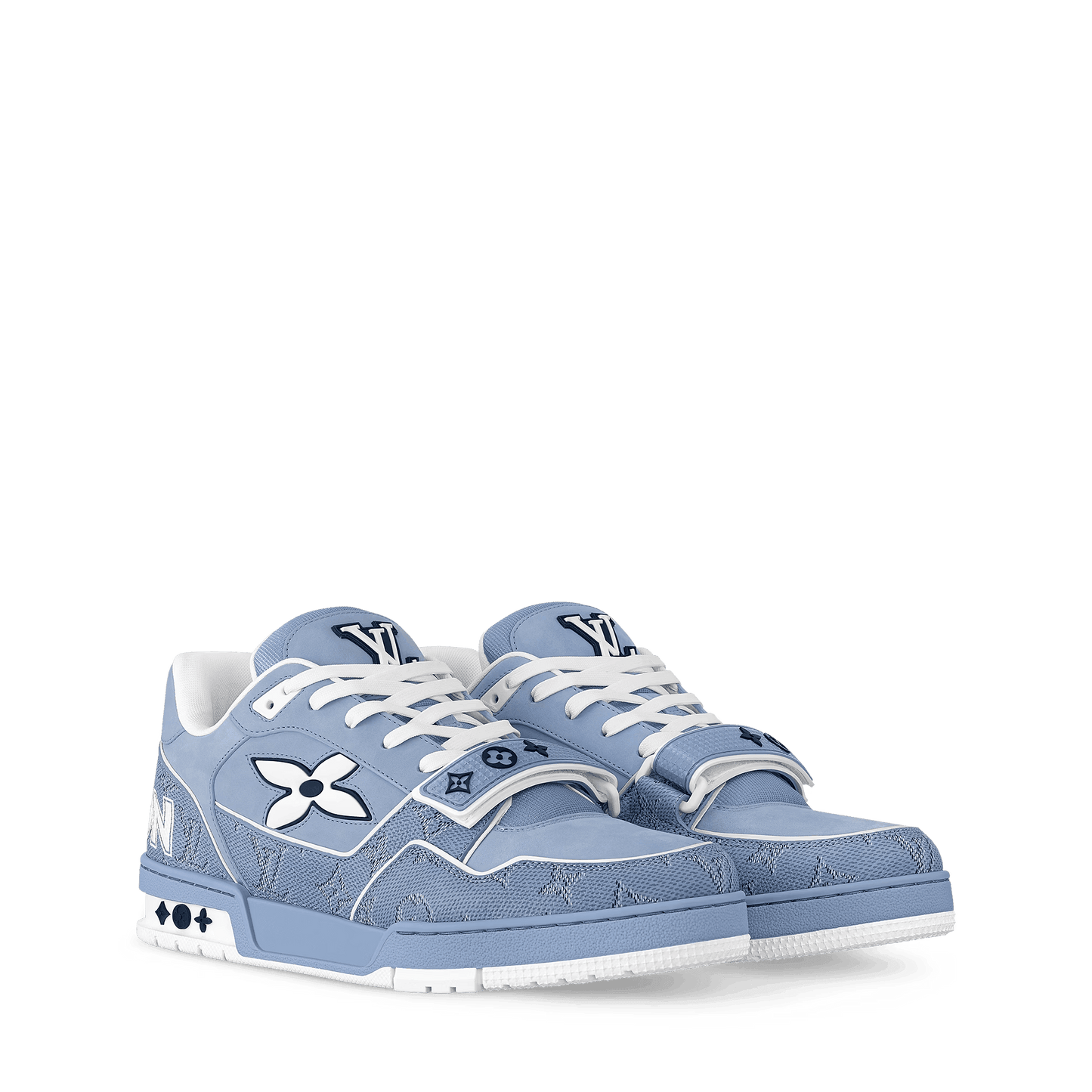 LV Trainer – Blue Monogram Flowers