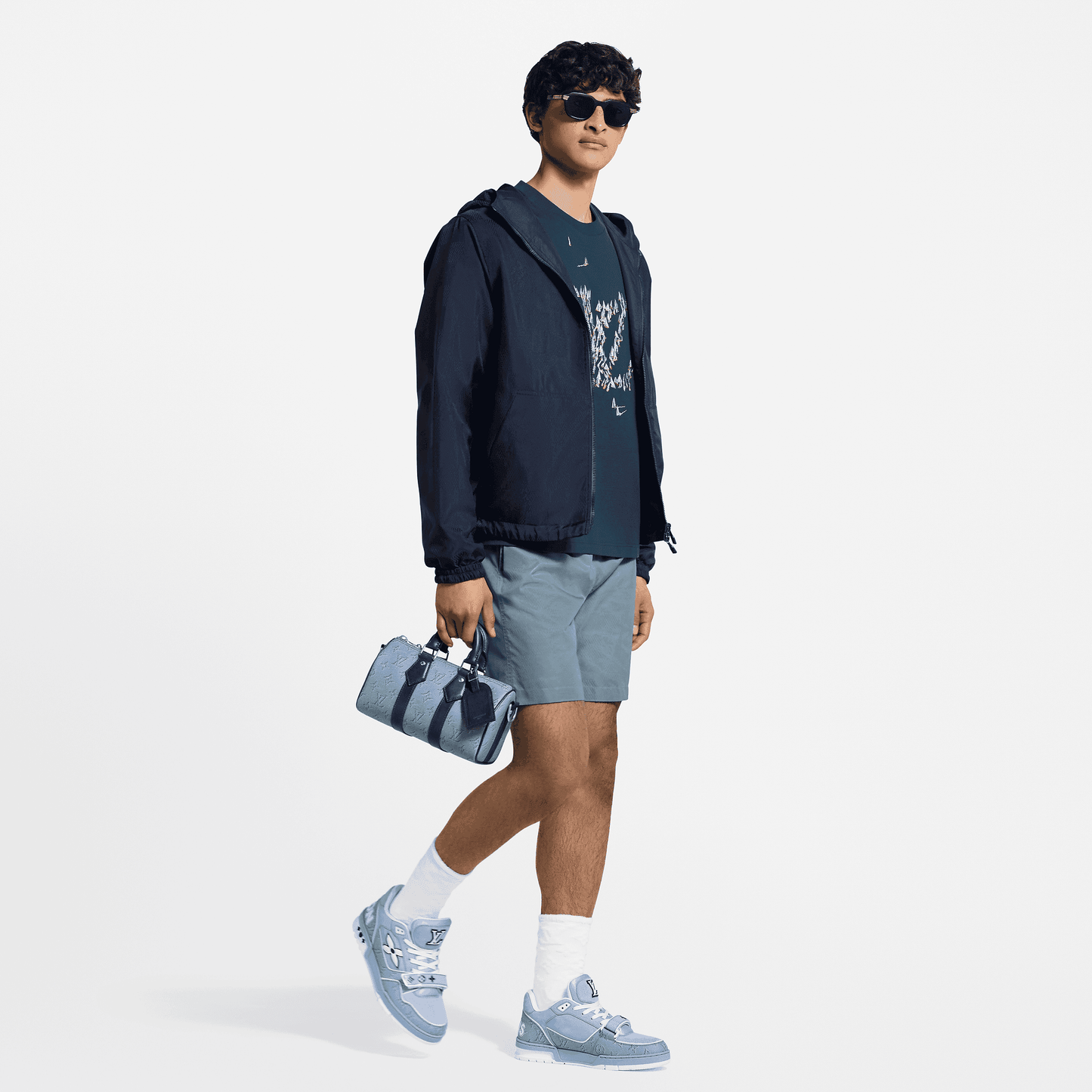 LV Trainer – Blue Monogram Flowers