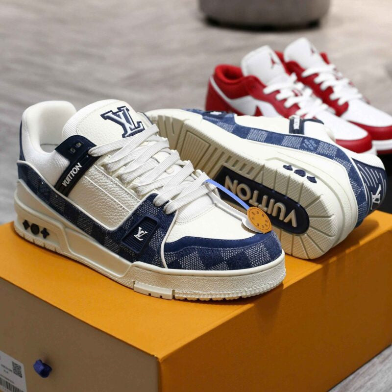 LV Trainer Damier Denim Blue