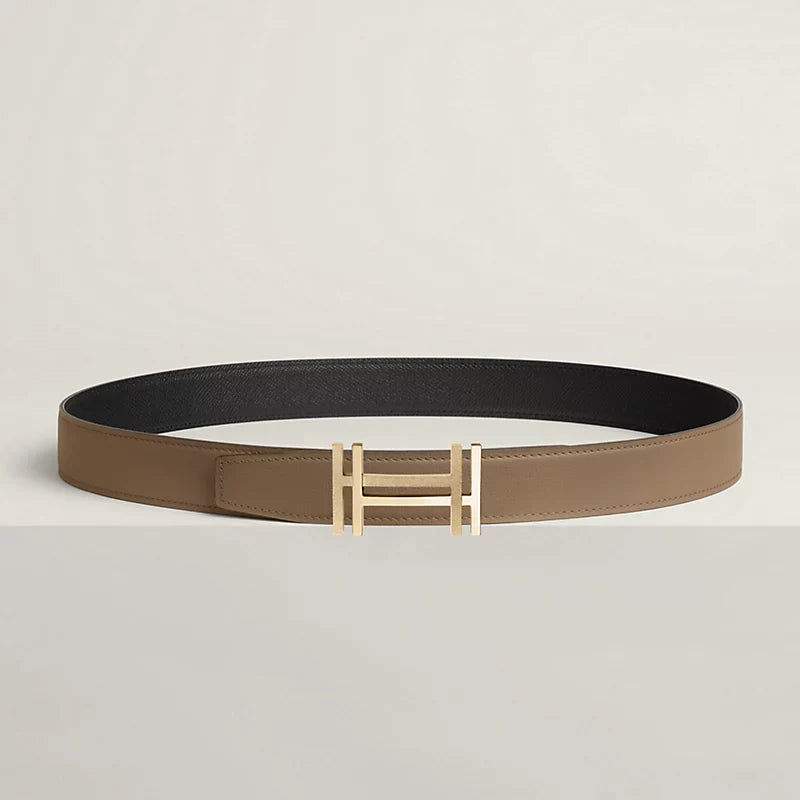 H au Carre belt buckle & Leather strap 32 mm