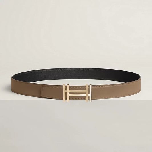 H au Carre belt buckle & Leather strap 32 mm