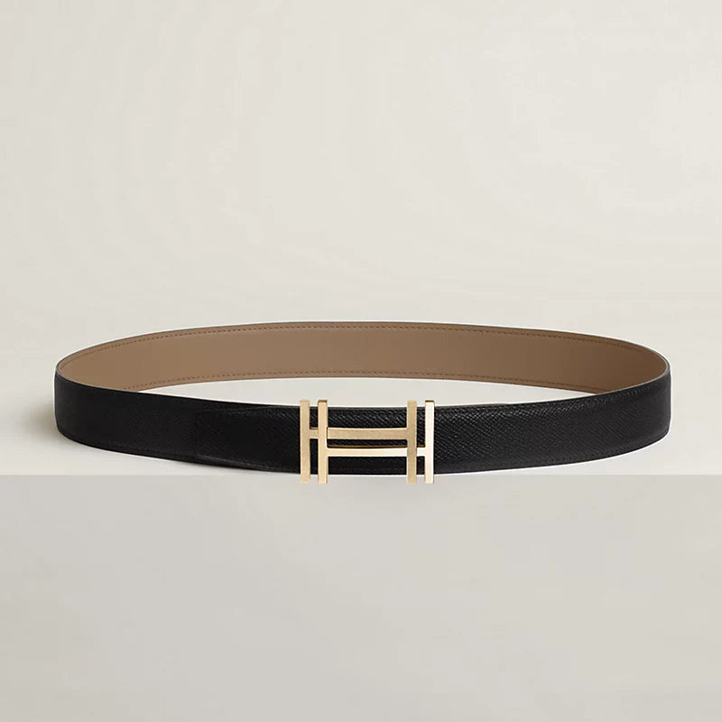 H au Carre belt buckle & Leather strap 32 mm