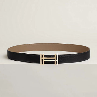 H au Carre belt buckle & Leather strap 32 mm