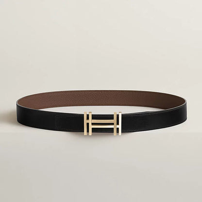 H au Carre belt buckle & Leather strap 32 mm