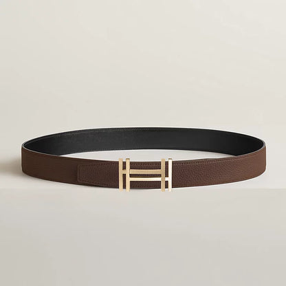 H au Carre belt buckle & Leather strap 32 mm