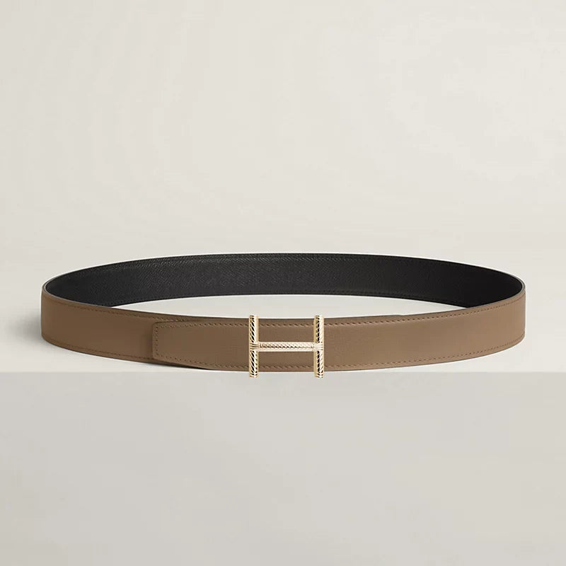 Hisseo belt buckle & Reversible leather strap 32 mm