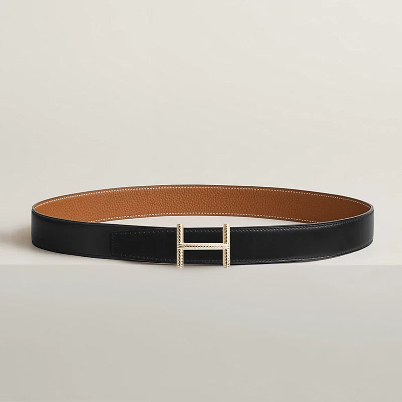 Hisseo belt buckle & Reversible leather strap 32 mm