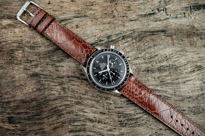 Light Brown Ostrich Leg Leather Watch Strap/ Quick Release Watch Strap/19mm/21mm/22mm/ Handmade Custom Leather Watch/ Gift for Men & Women