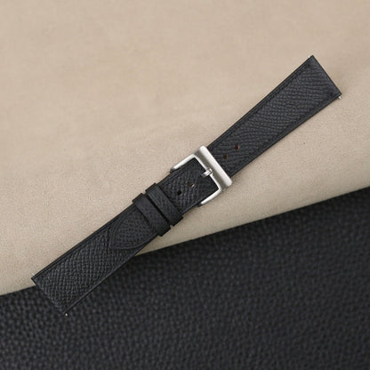 Black Epsom Leather Watch Strap, Black Epsom Leather Handmade Watch Strap, Epsom Strap Watch 16mm 18mm 19mm 20mm 21mm