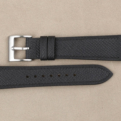 Black Epsom Leather Watch Strap, Black Epsom Leather Handmade Watch Strap, Epsom Strap Watch 16mm 18mm 19mm 20mm 21mm
