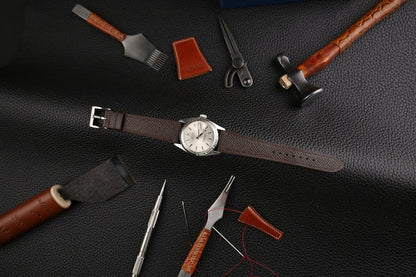 Dark Brown Epsom Leather Watch Strap, Dark Brown Epsom Leather Handmade Watch Strap, Epsom Strap Watch 16mm 18mm 19mm 20mm 21mm