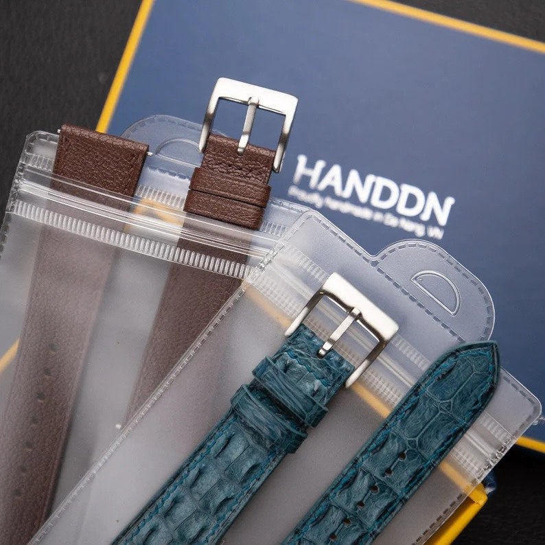 Tricolor Yellow Epsom Leather Watch Strap ,Tricolor Yellow Epsom Handmade Watch Strap, Epsom Strap Watch 16mm 18mm 19mm 20mm 21mm