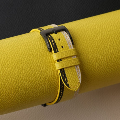 Tricolor Yellow Epsom Leather Watch Strap ,Tricolor Yellow Epsom Handmade Watch Strap, Epsom Strap Watch 16mm 18mm 19mm 20mm 21mm