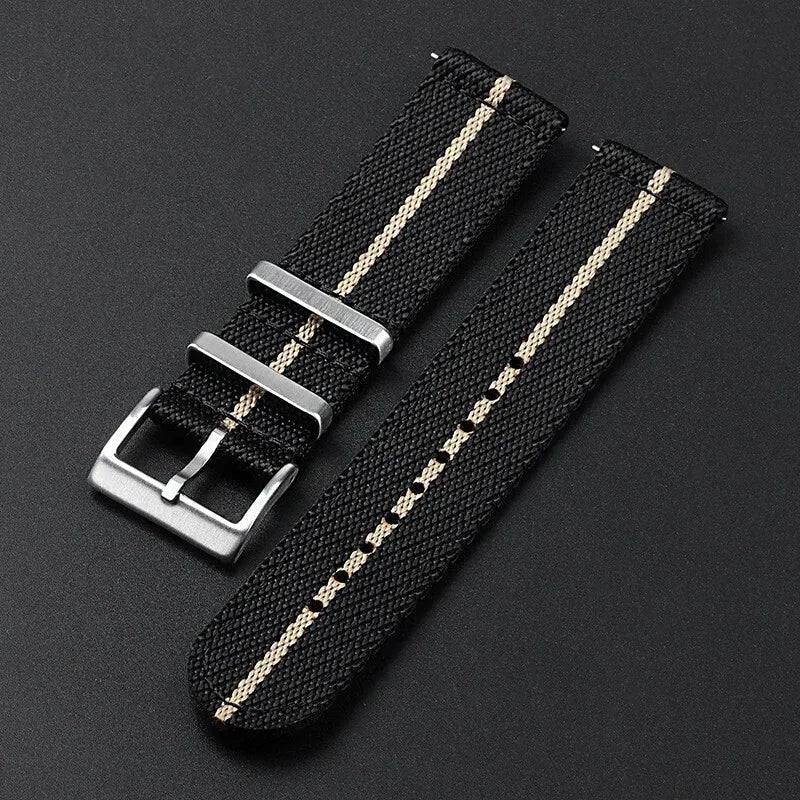 High-quality Nylon Braided Watch Band Strap Mens Quick Release