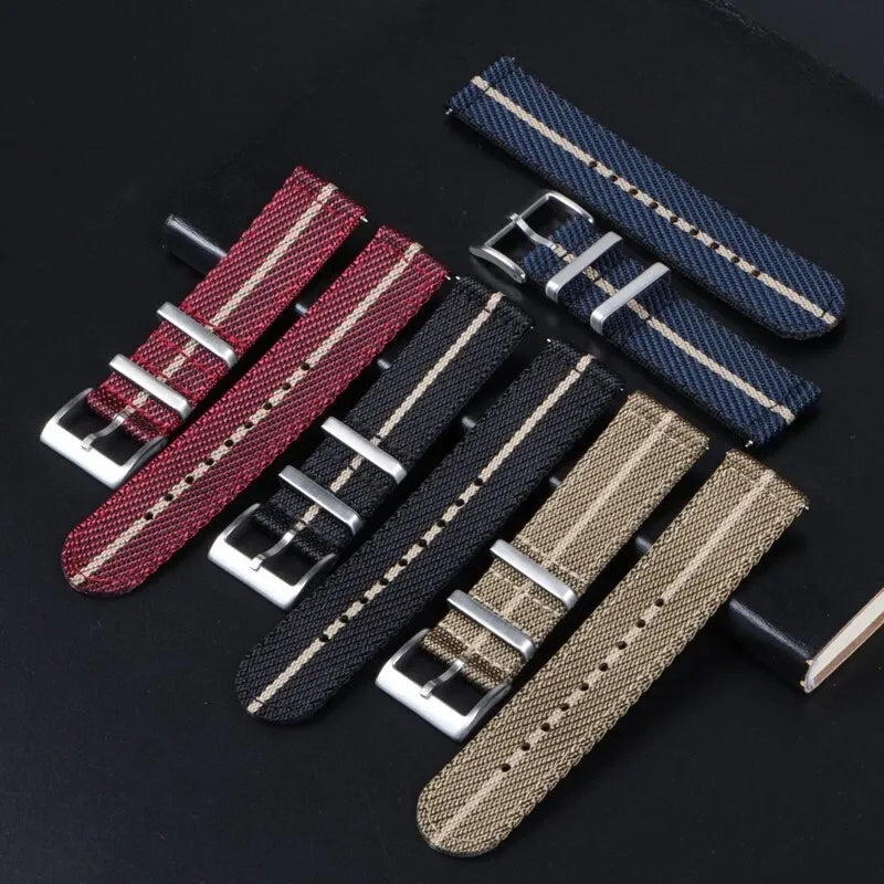 High-quality Nylon Braided Watch Band Strap Mens Quick Release