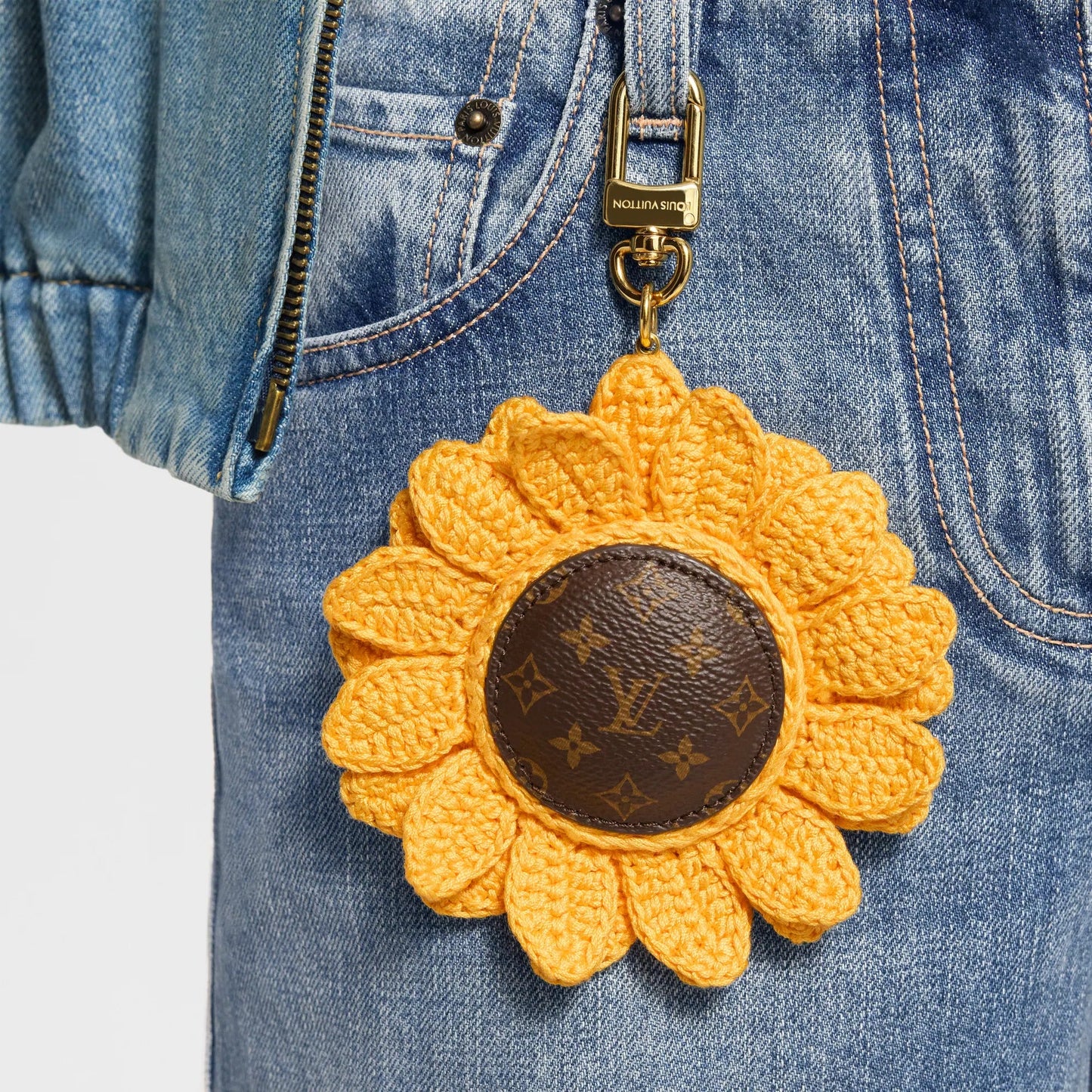 Sunflower Crochet Bag Charm