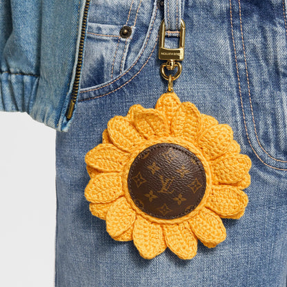 Sunflower Crochet Bag Charm