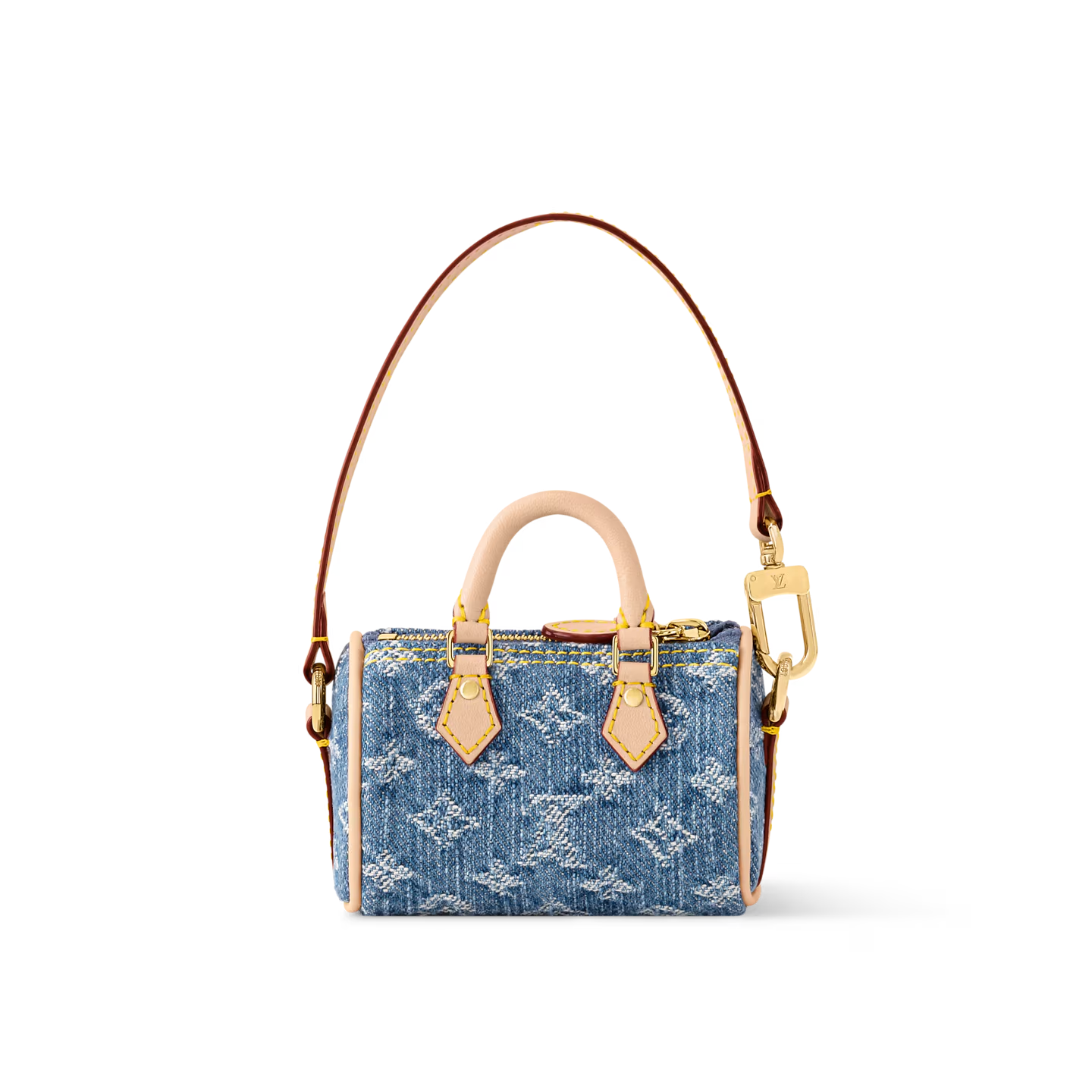 LV x TM Micro Speedy Denim Cerise Bag Charm