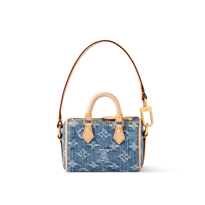 LV x TM Micro Speedy Denim Cerise Bag Charm