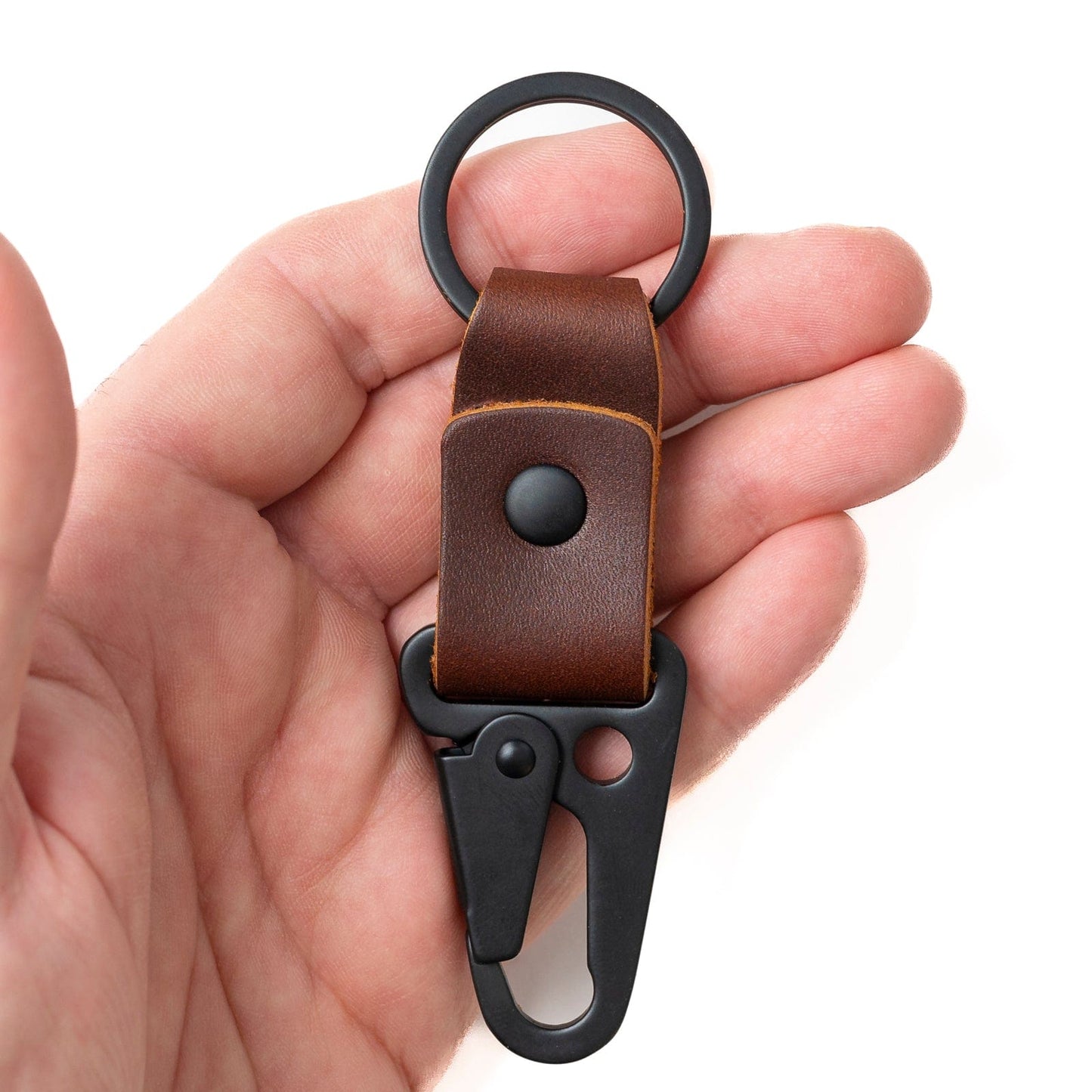 Leather Clip Keychain - Heritage Brown
