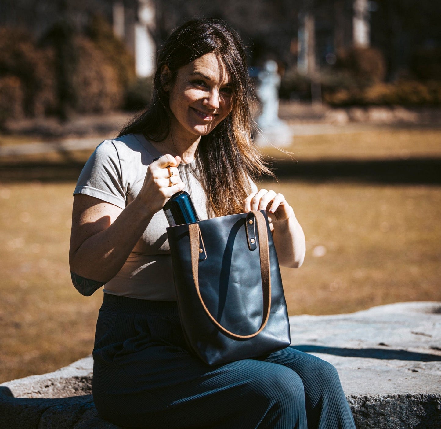 Leather Everyday Tote - Black