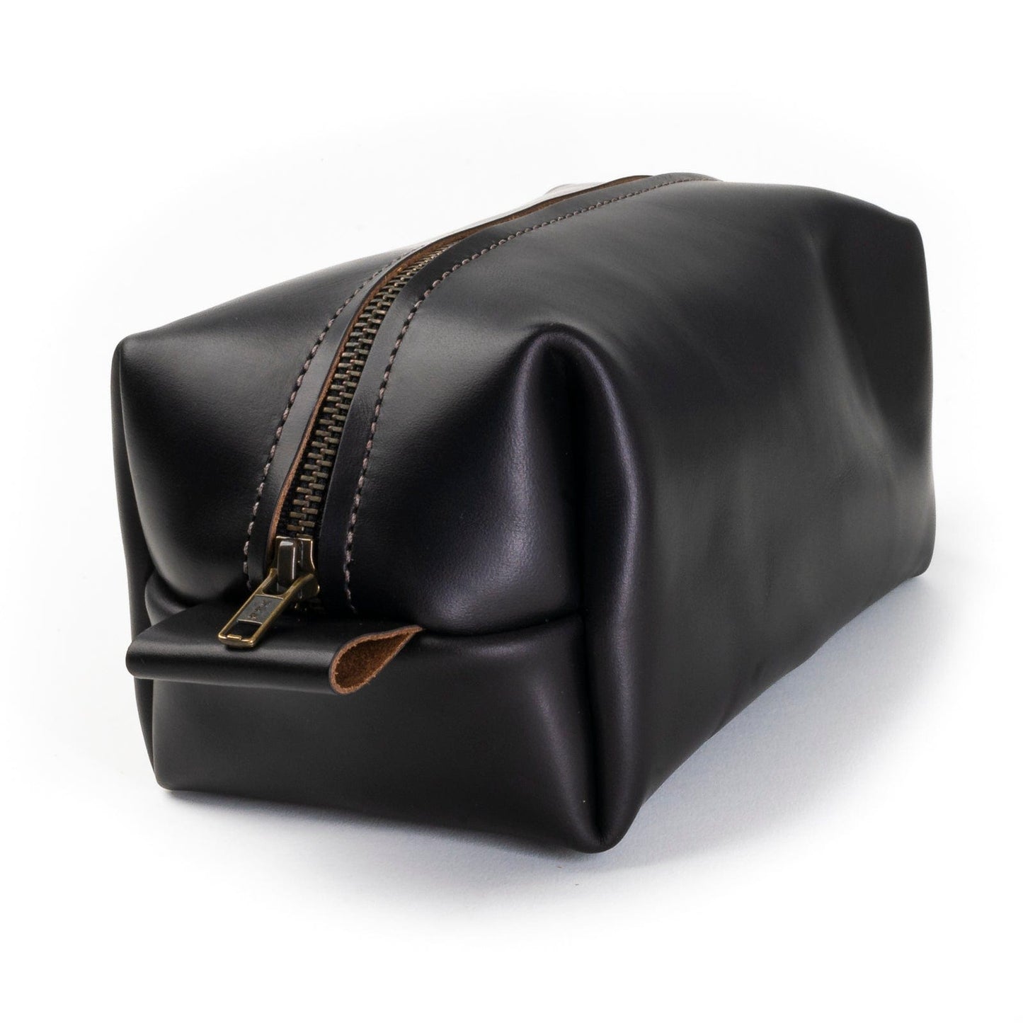 Leather Toiletry Bag - Black