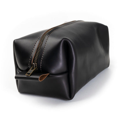 Leather Toiletry Bag - Black