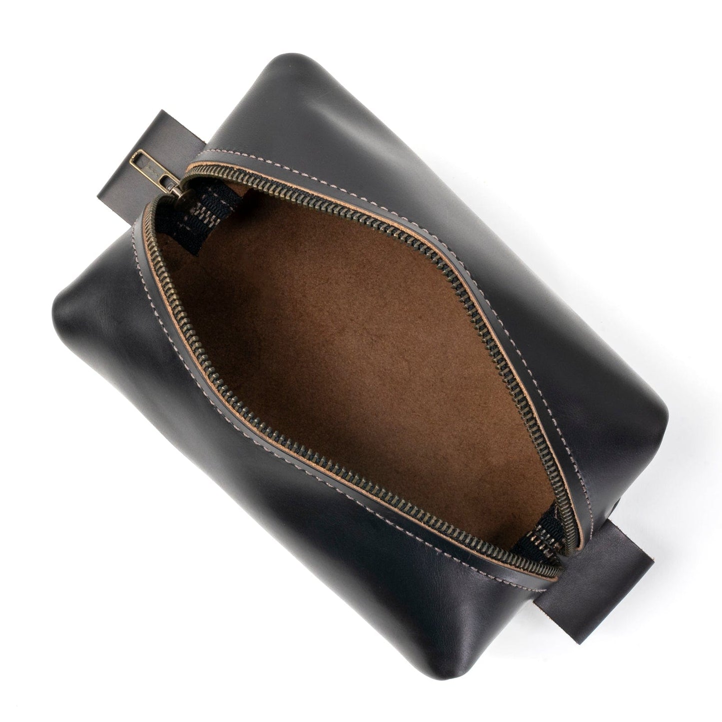 Leather Toiletry Bag - Black