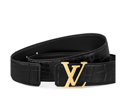 LV Initiales 40mm Reversible Crocodile Leather Belt