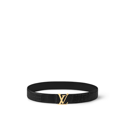 LV Initiales 40mm Reversible Crocodile Leather Belt