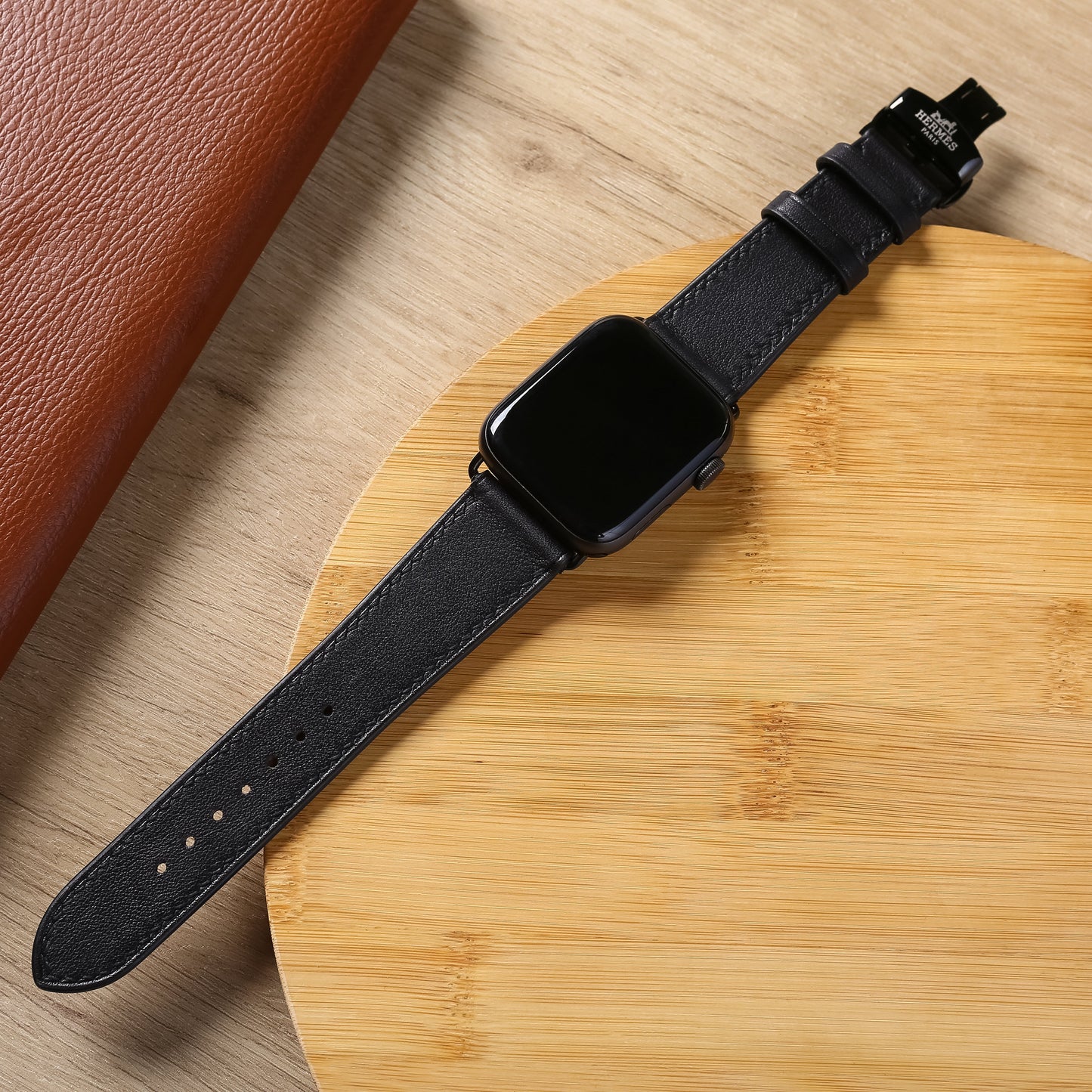 Watch Strap Swift Leather for Apple Watch, Mechanical Watch - Black SW2207