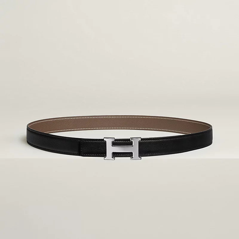 Mini H belt buckle & Reversible leather strap 24 mm