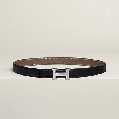 Mini H belt buckle & Reversible leather strap 24 mm
