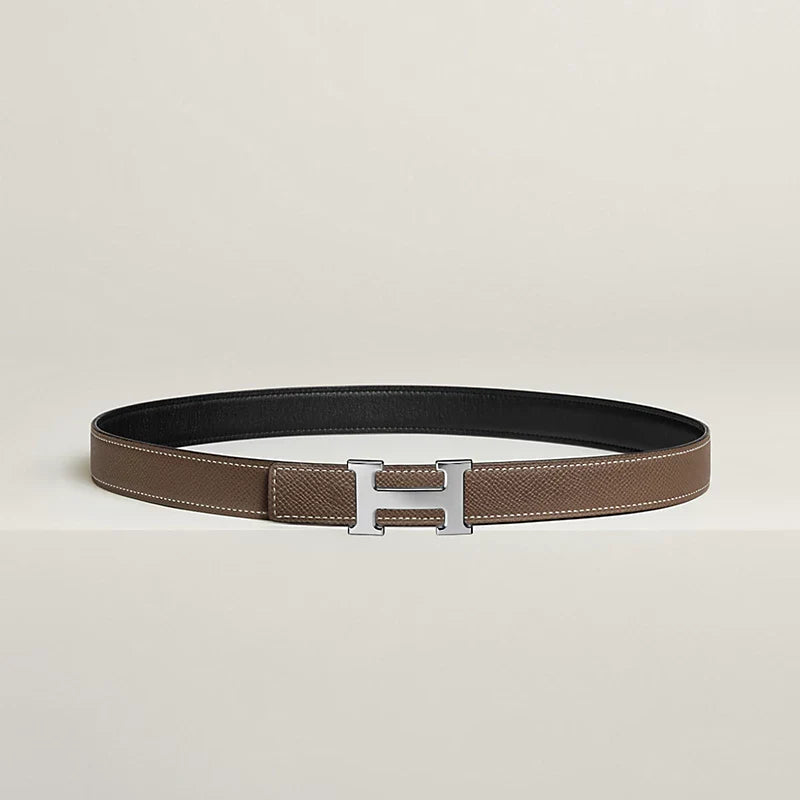 Mini H belt buckle & Reversible leather strap 24 mm