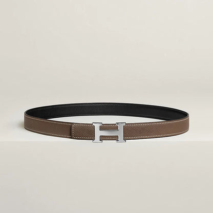 Mini H belt buckle & Reversible leather strap 24 mm