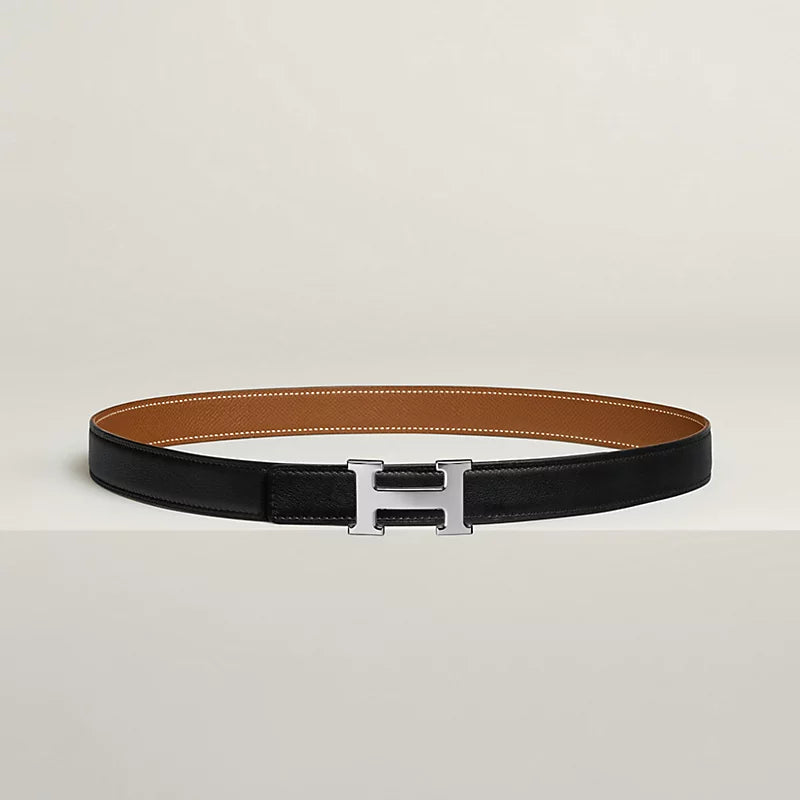Mini H belt buckle & Reversible leather strap 24 mm