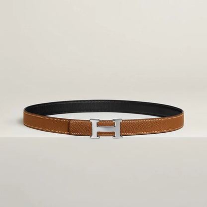 Mini H belt buckle & Reversible leather strap 24 mm