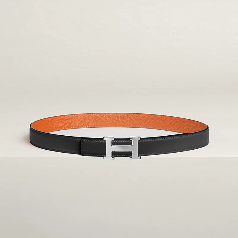 Mini H belt buckle & Reversible leather strap 24 mm