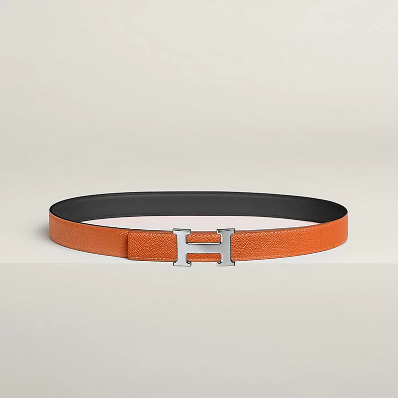 Mini H belt buckle & Reversible leather strap 24 mm