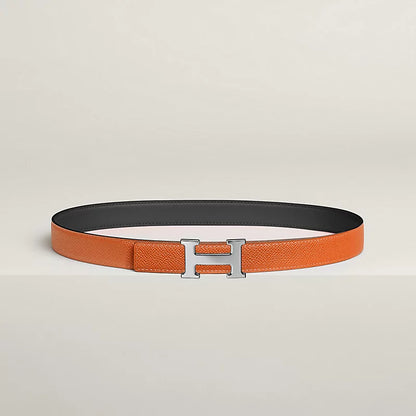 Mini H belt buckle & Reversible leather strap 24 mm