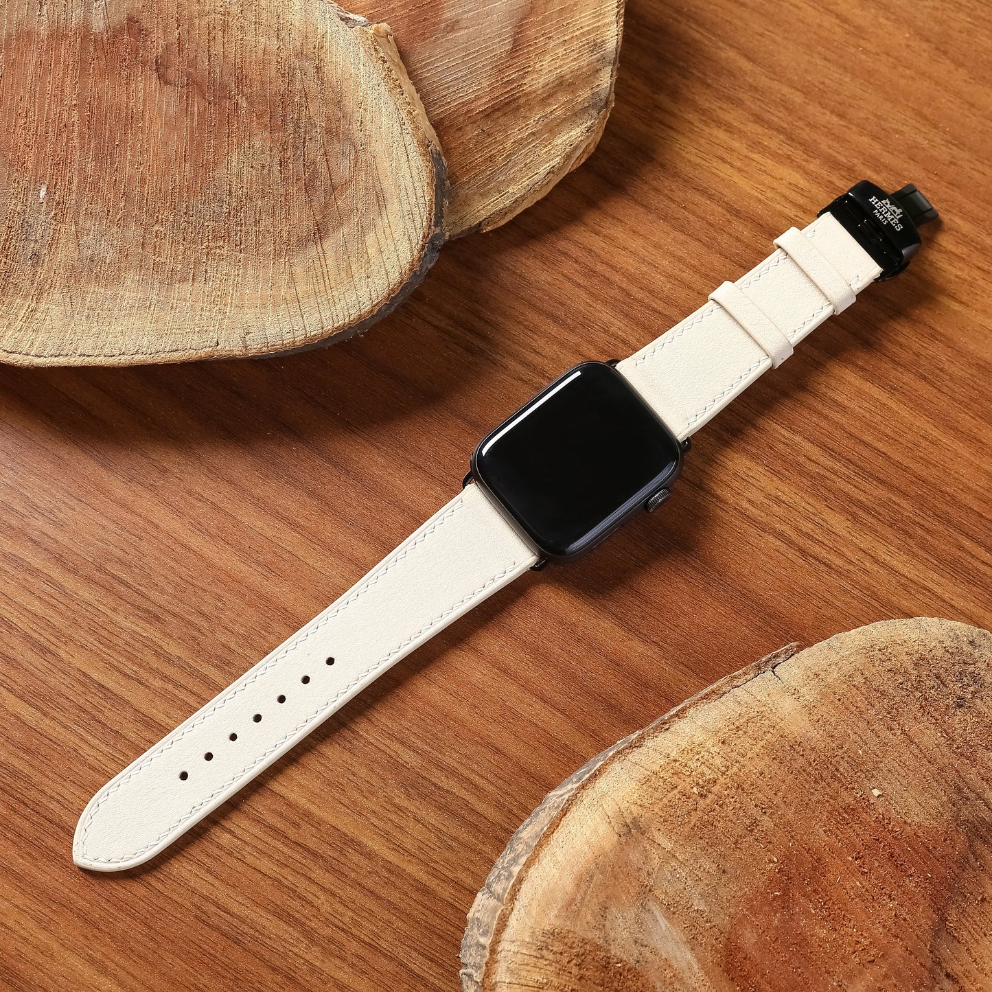 Watch Strap Swift Leather for Apple Watch, Mechanical Watch - White Milk SW2205
