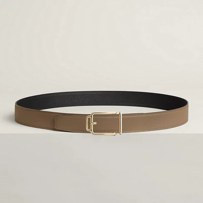 Volte-face reversible belt buckle & Reversible leather strap 32 mm