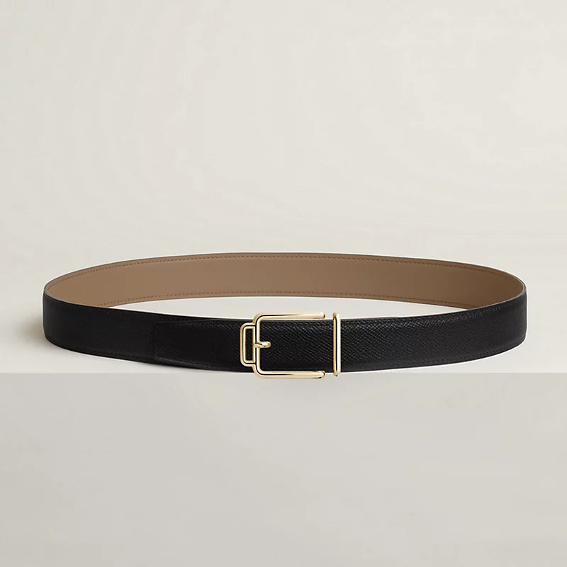 Volte-face reversible belt buckle & Reversible leather strap 32 mm