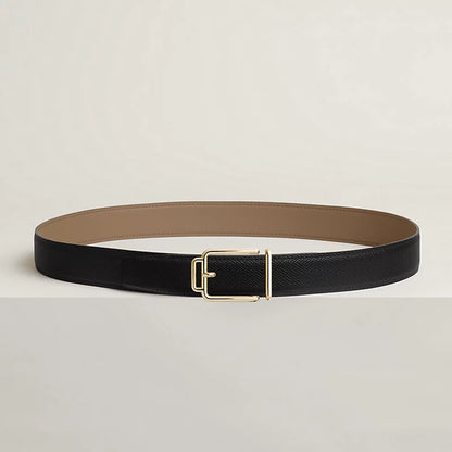 Volte-face reversible belt buckle & Reversible leather strap 32 mm