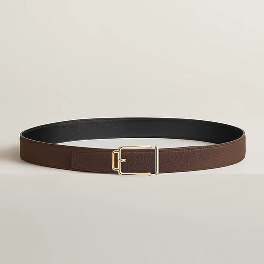 Volte-face reversible belt buckle & Reversible leather strap 32 mm
